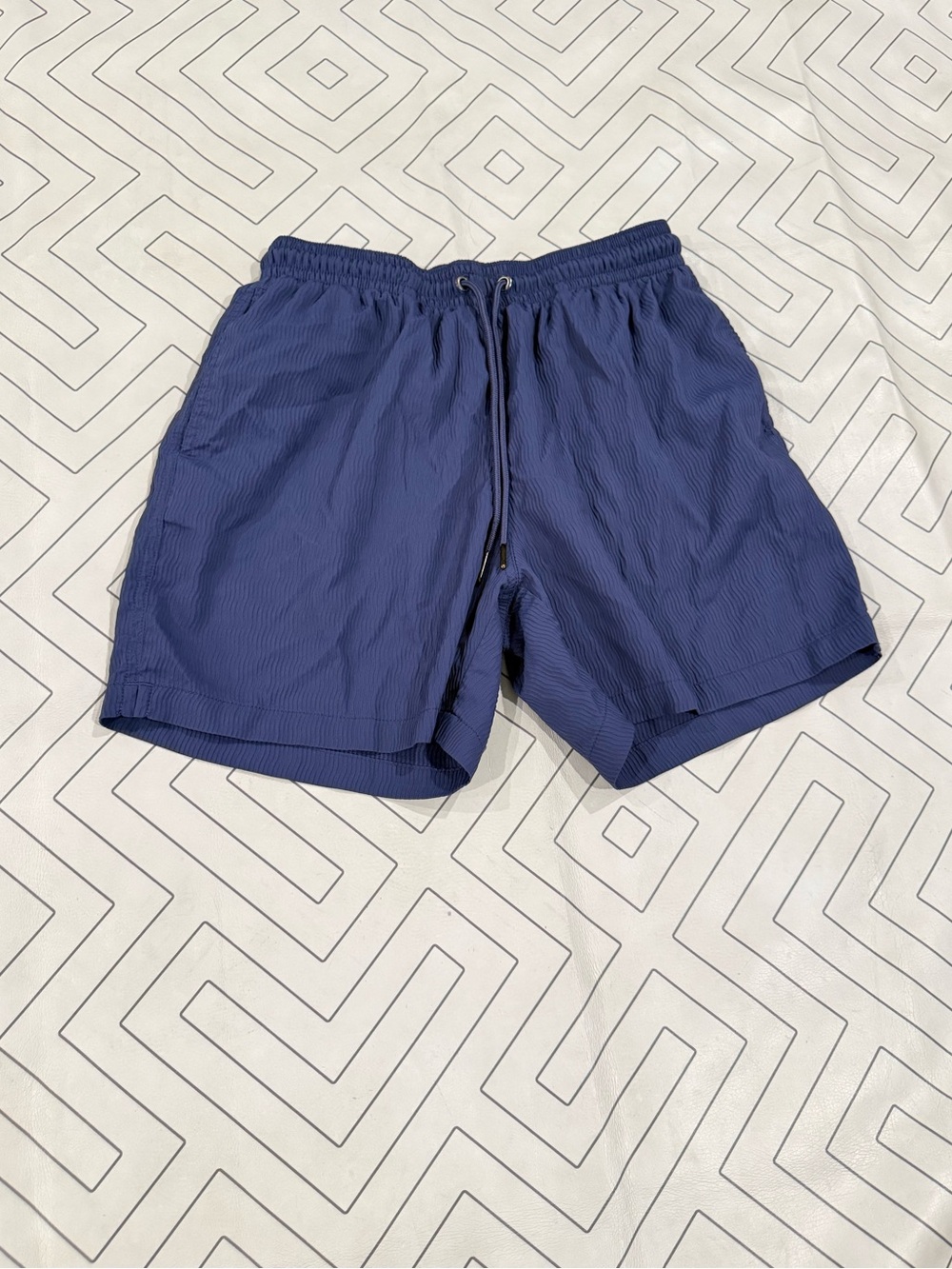 Chubbies Blue Textured Swim Trunks